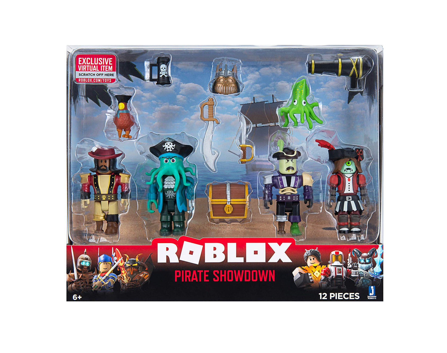 Roblox Action Collection - Pirate Showdown Four Figure Pack [Includes Exclusive Virtual Item]