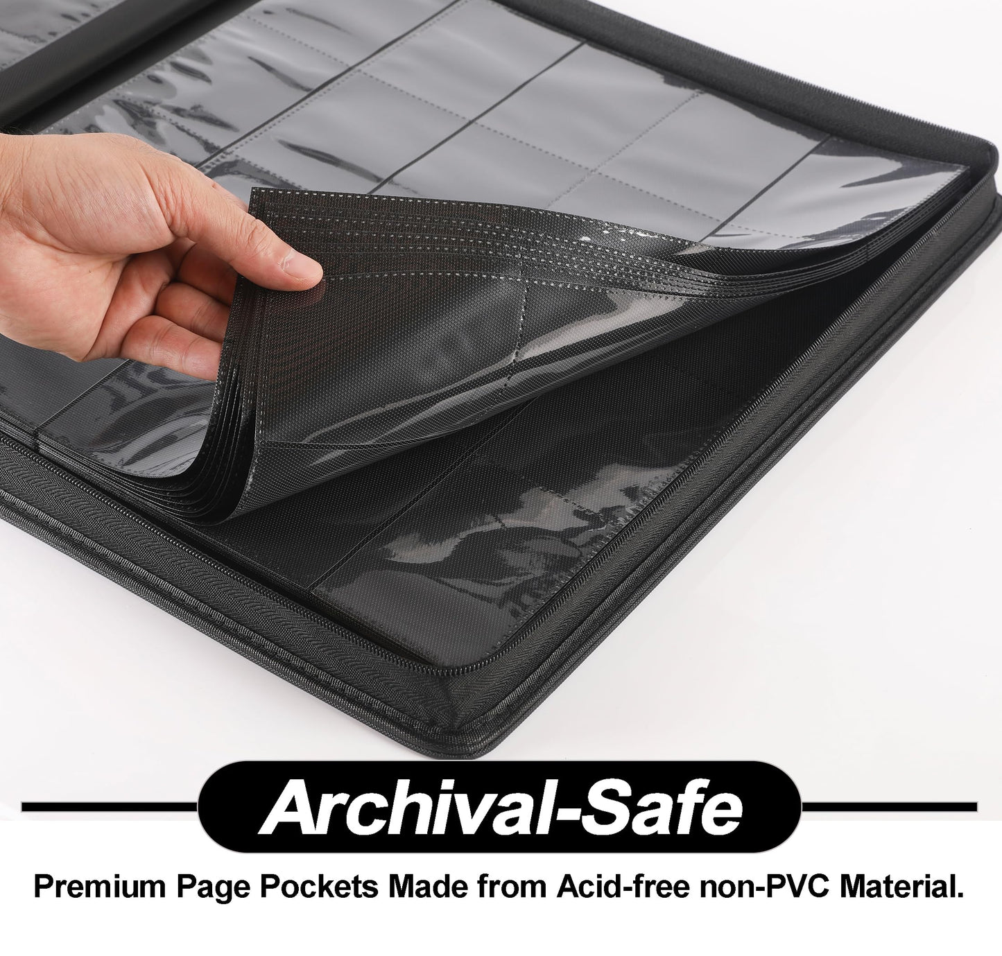 enhanced 2000 Pocket Card Binder - 20 Pocket Trading Card Binder with Sleeves Fits 2000 Cards  Ringless Card Album for TCG - Model A Classic Black