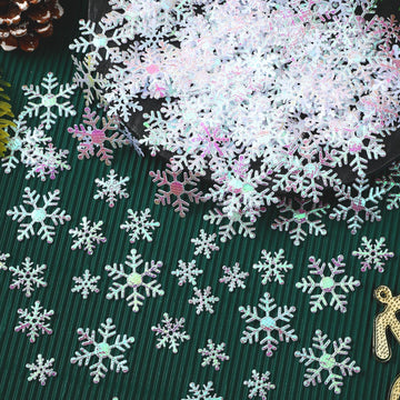 MARFOREVER Snowflake Confetti Decorations, Winter Snowflake Glitter Confetti White Snow Scatter Confetti Winter Wonderland Table