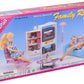 Gloria Doll House Furniture, Family Room, Tv, Couch, Ottoman