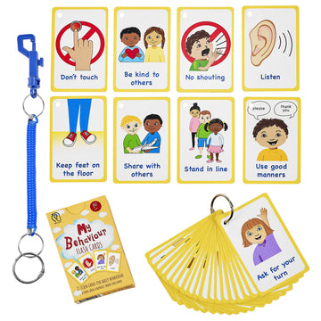 My Behaviour Cards 27 Flash Cards For Visual Aid Special Ed, Speech Delay Non Verbal Children And Adults With Autism Or Special Needs