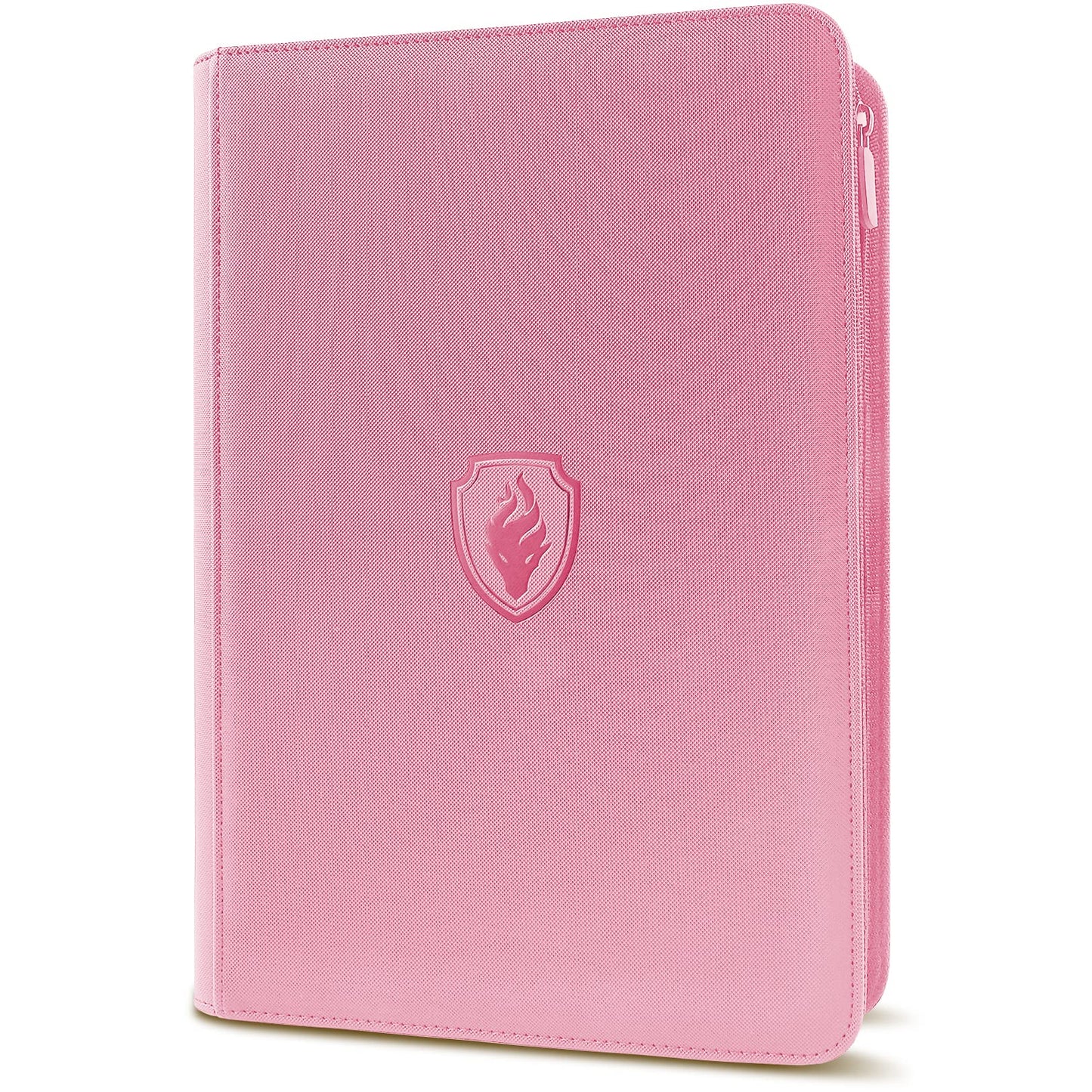 enhanced Zip Card Binder  Fabmaker 9 Pocket Trading Card Binder  360 Zipper Card Collection Album  Side-Loading Holder for MTG  TCG  Sports Cards  Pink