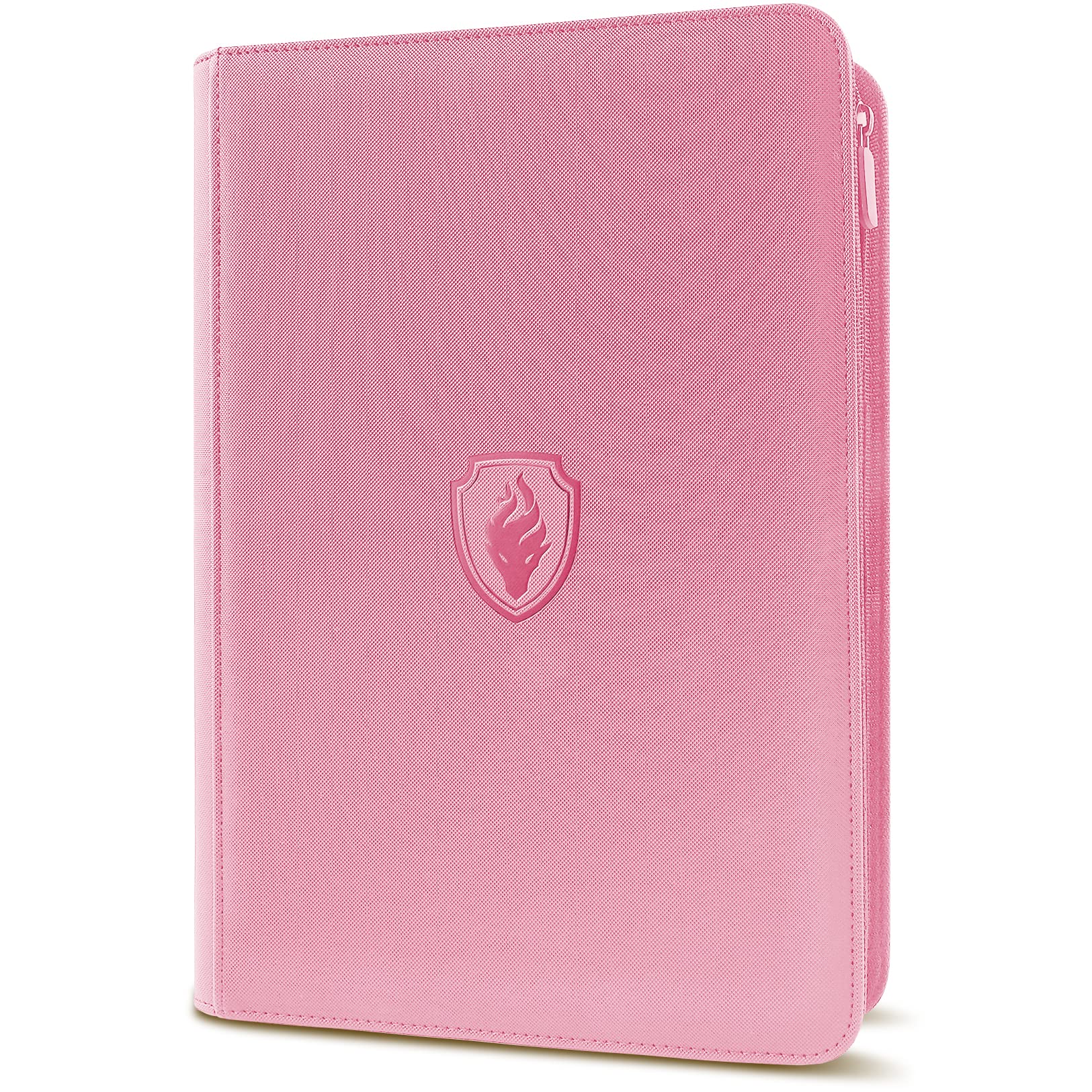 enhanced Zip Card Binder  Fabmaker 9 Pocket Trading Card Binder  360 Zipper Card Collection Album  Side-Loading Holder for MTG  TCG  Sports Cards  Pink