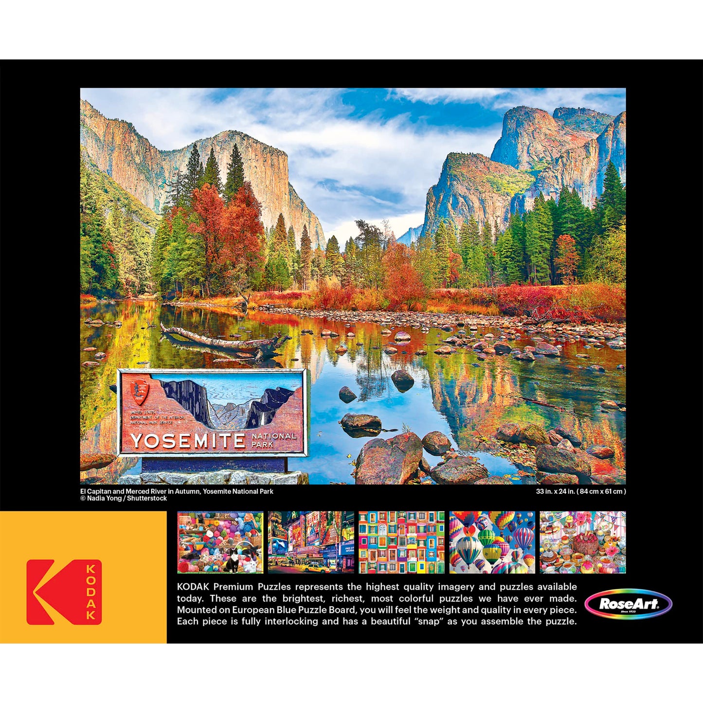 RoseArt - Kodak Premium - El Capitan and Merced River in Autumn, Yosemite National Park - 1500 Piece Jigsaw Puzzle for Adults