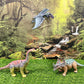 Eku Easyku Dinosaur Toys Styracosaurus Brachiosaurus Eudimorphodon With Wing Flapping Action, Movable Head Attack Motion