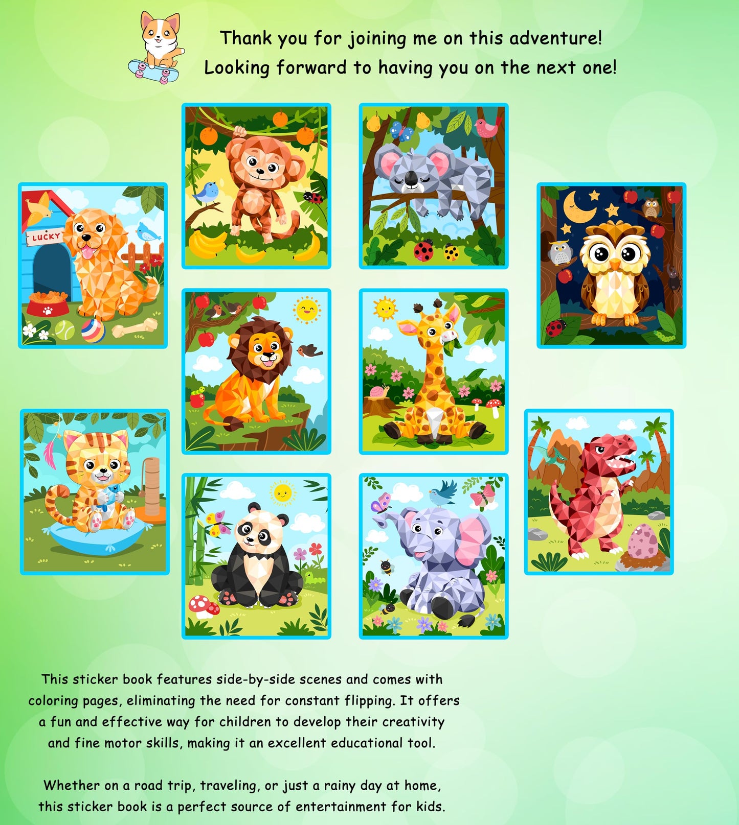 Animal Habitats Sticker Book, Crafts For Kids Age 4-8, Paint By Number Sticker Book And Coloring Pad, Fun Sticker Puzzle, 10 Sce