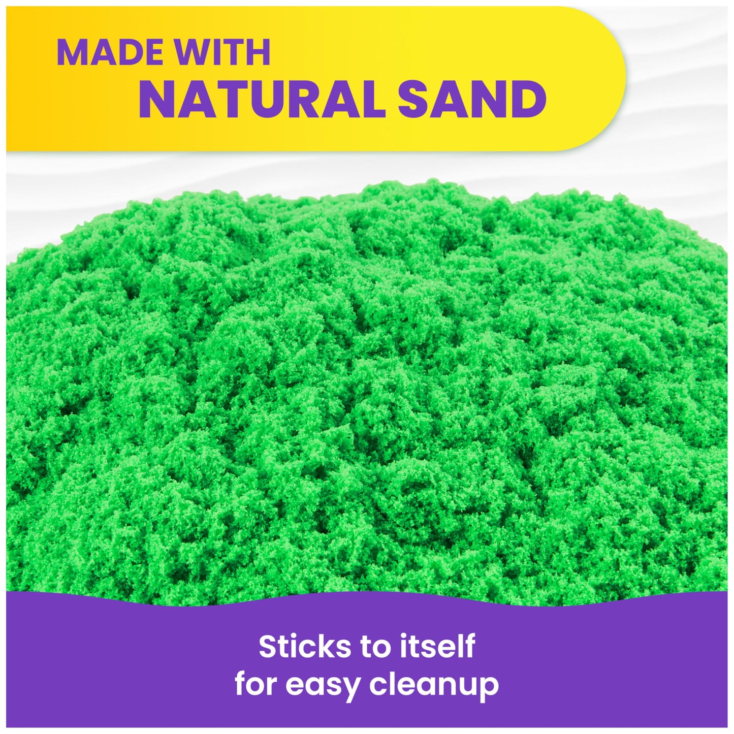 Kinetic Sand, 2.5lbs Green Play Sand, Moldable Sensory Toys for Kids, Resealable Bag (Packaging May Vary), for Ages 3 and up