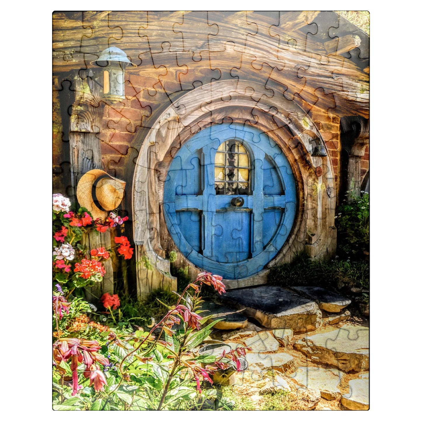 MyPuzzle 100 Piece Jigsaw Puzzle - Hobbit House in Hobbiton, Multi Color, Cardboard, Model 6311d3bc16b066fd565555c1