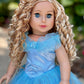 Blue Gown - 2 Piece Outfit - Blue Gown, Silver Slippers - Clothes Fits 18 Inch Doll (Doll Not Included)