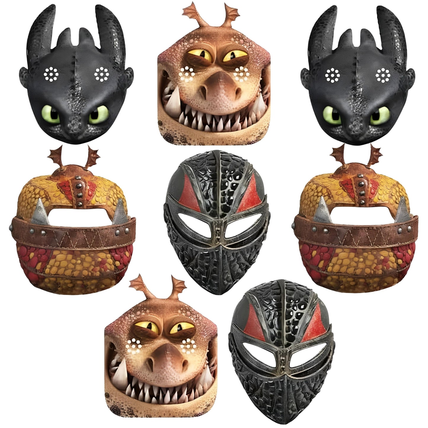 Unique How To Train Your Dragon Party Paper Masks - Assorted Designs, 8 Pcs