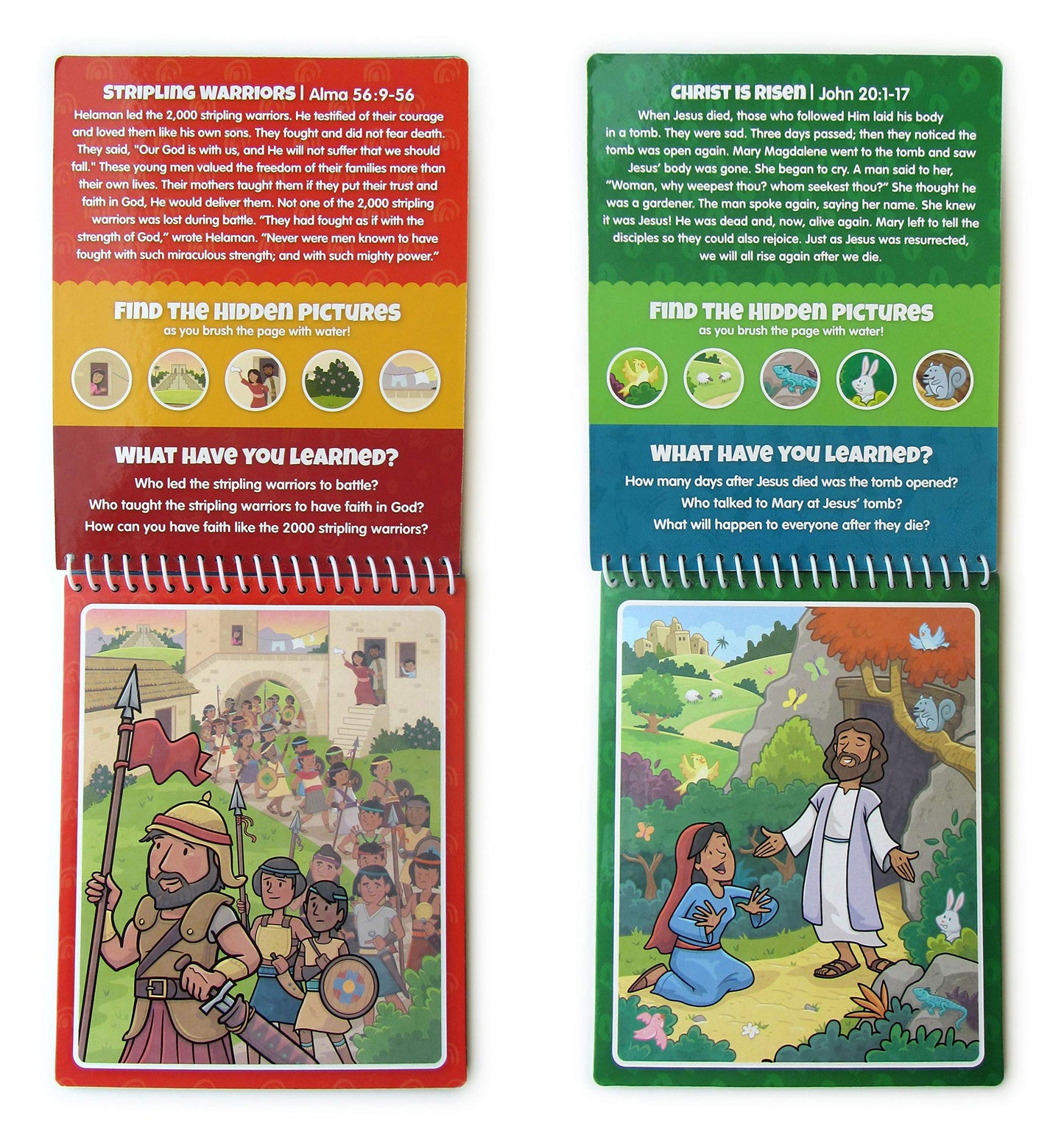 Kangatoys Water Reveal Coloring Scripture Books For Kids. 2 Pack Book Of Mormon And New Testament Bible Stories: Preschool, Elem