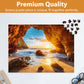 500 Pieces Puzzles For Adults Jigsaw Puzzle Beach Sea Cave Sunset Puzzle For Children Elderly, Recycled Paper Puzzle 500 Pieces,