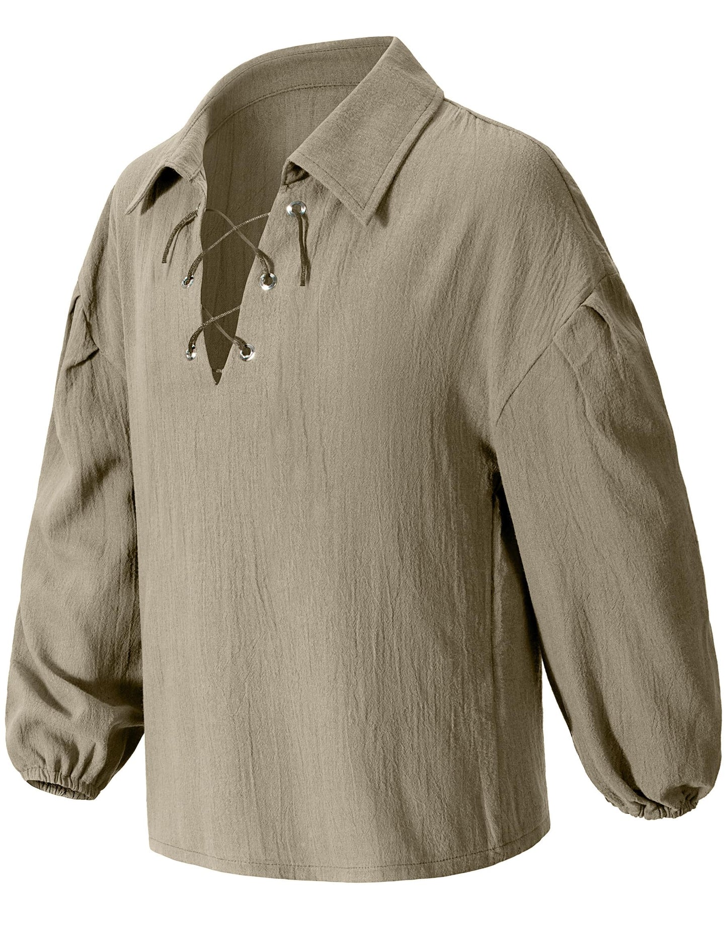 Kids Medieval Viking Pirate Renaissance Retro Costume Shirt for Boys Halloween Party Cosplay 4-6T Beige