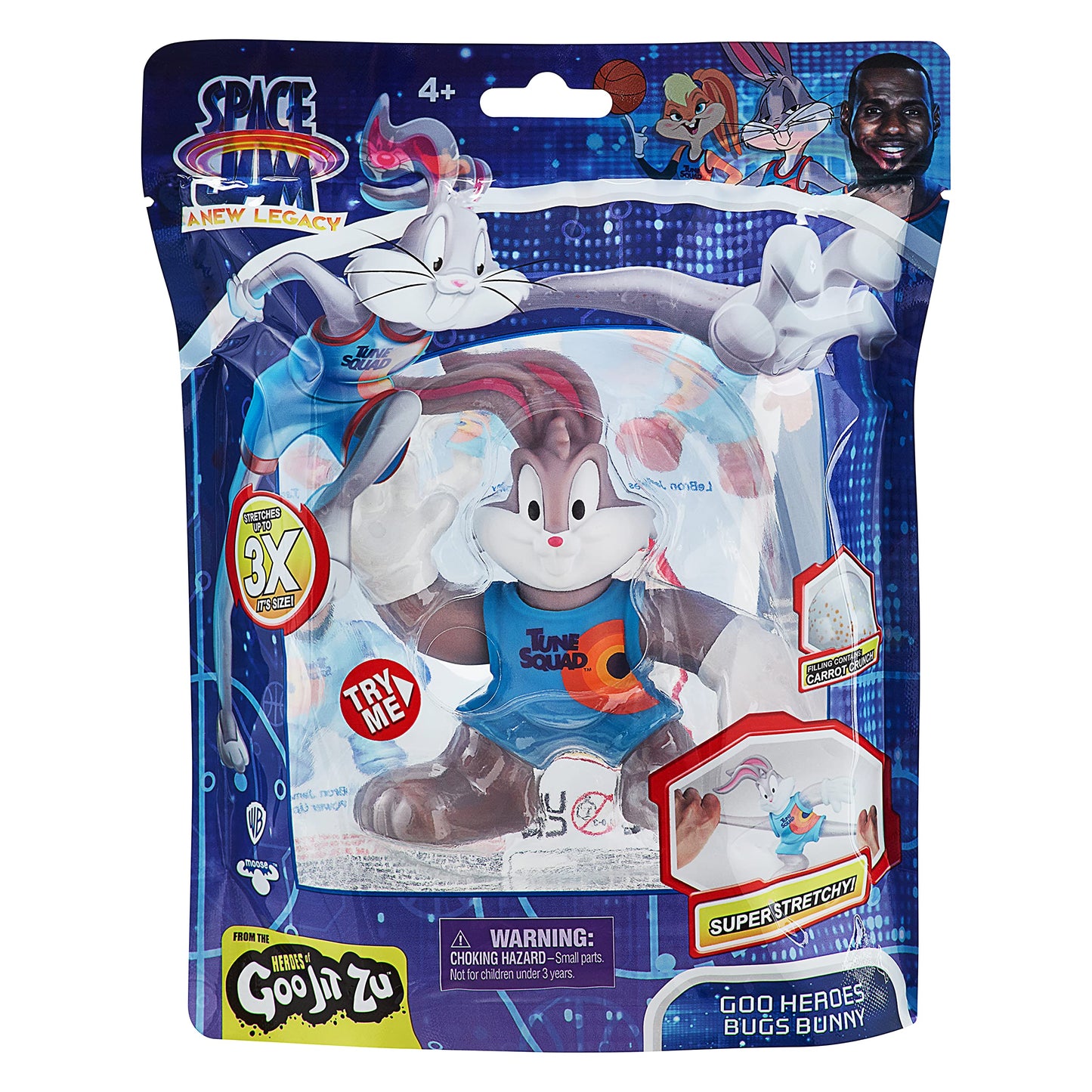 Moose Toys Heroes of Goo JIT Zu Bugs Bunny Action Figure - 5" Stretchy Goo Filled - Multicolor - Model 14595