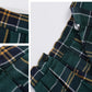 Girl'S School Uniform Plaid Pleated Costumes Skirts (M, Dark Green Mixed White)