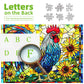 MINIWAN Stained Glass Rooster 1000 Piece Puzzle for Adults - Colorful Mosaic Jigsaw with Letters on Back, Challenging Family Fun