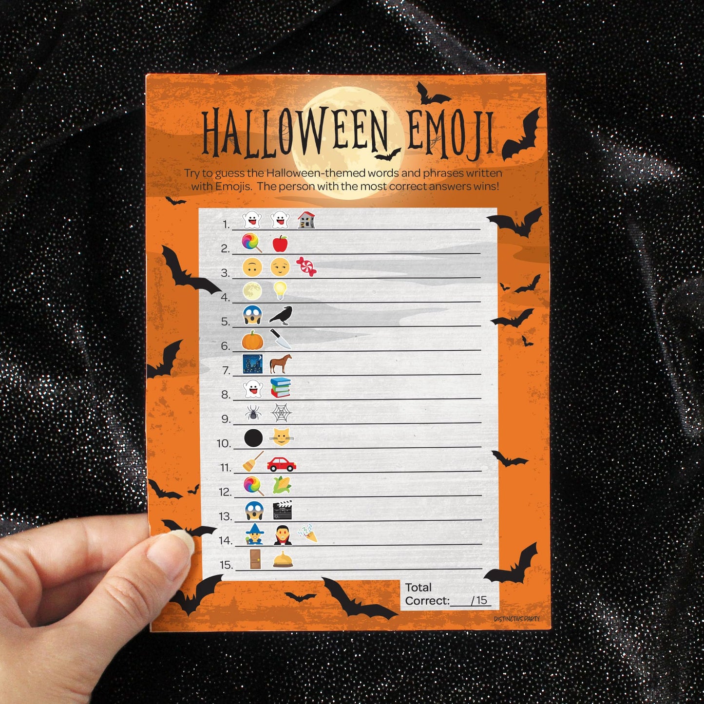 Distinctivs Halloween Party Emoji Guessing Game - Halloween Party Game And Activity For Kids - Fun School Activity - 25 Players