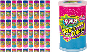 Flip & Flarp Noise Putty Double Pack Original & Glitter Fidget Toy (72 Packs Assorted) Ja-Ru Farrt Gas Noise Maker Slime Cloud &