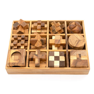 Bsiri Wooden Puzzle Box Set (12 Games) - Challenging Brain Teasers And 3D Puzzles For Adults, Interlocking Games For Iq Test, Ideal For Patio Decor And Unique Gift For Chistmas