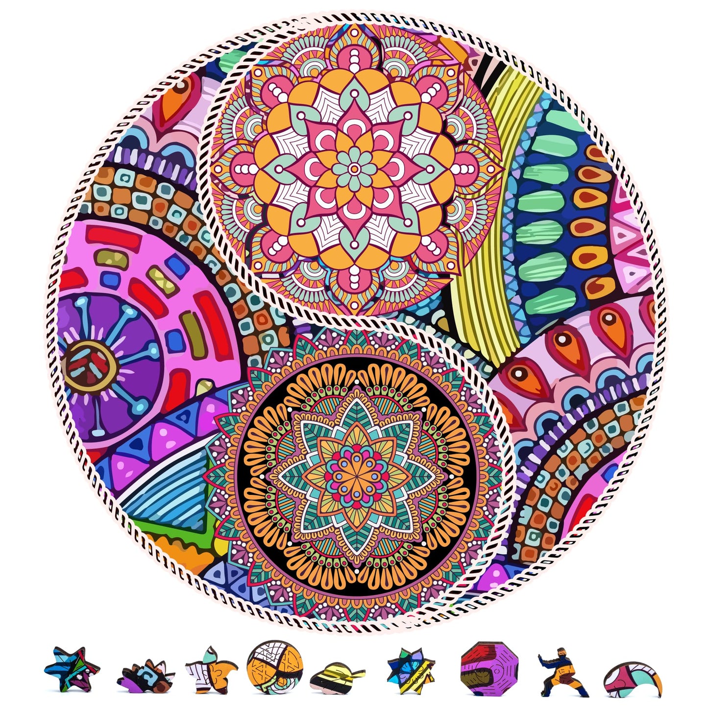 ZenChalet - Yin Yang Flower 200 Piece Puzzles for mature-themeds - enhanced Jigsaw Wooden Puzzle for mature-themeds  Surprise Your Friends or Family with a Unique Gift - Brain Teaser Puzzle