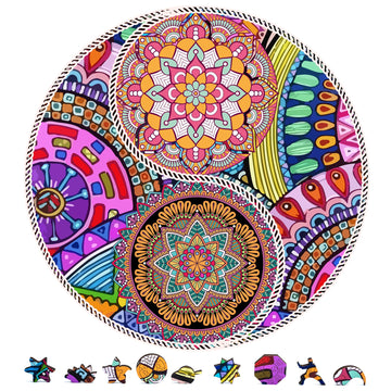 ZenChalet - Yin Yang Flower 200 Piece Puzzles for mature-themeds - enhanced Jigsaw Wooden Puzzle for mature-themeds  Surprise Your Friends or Family with a Unique Gift - Brain Teaser Puzzle