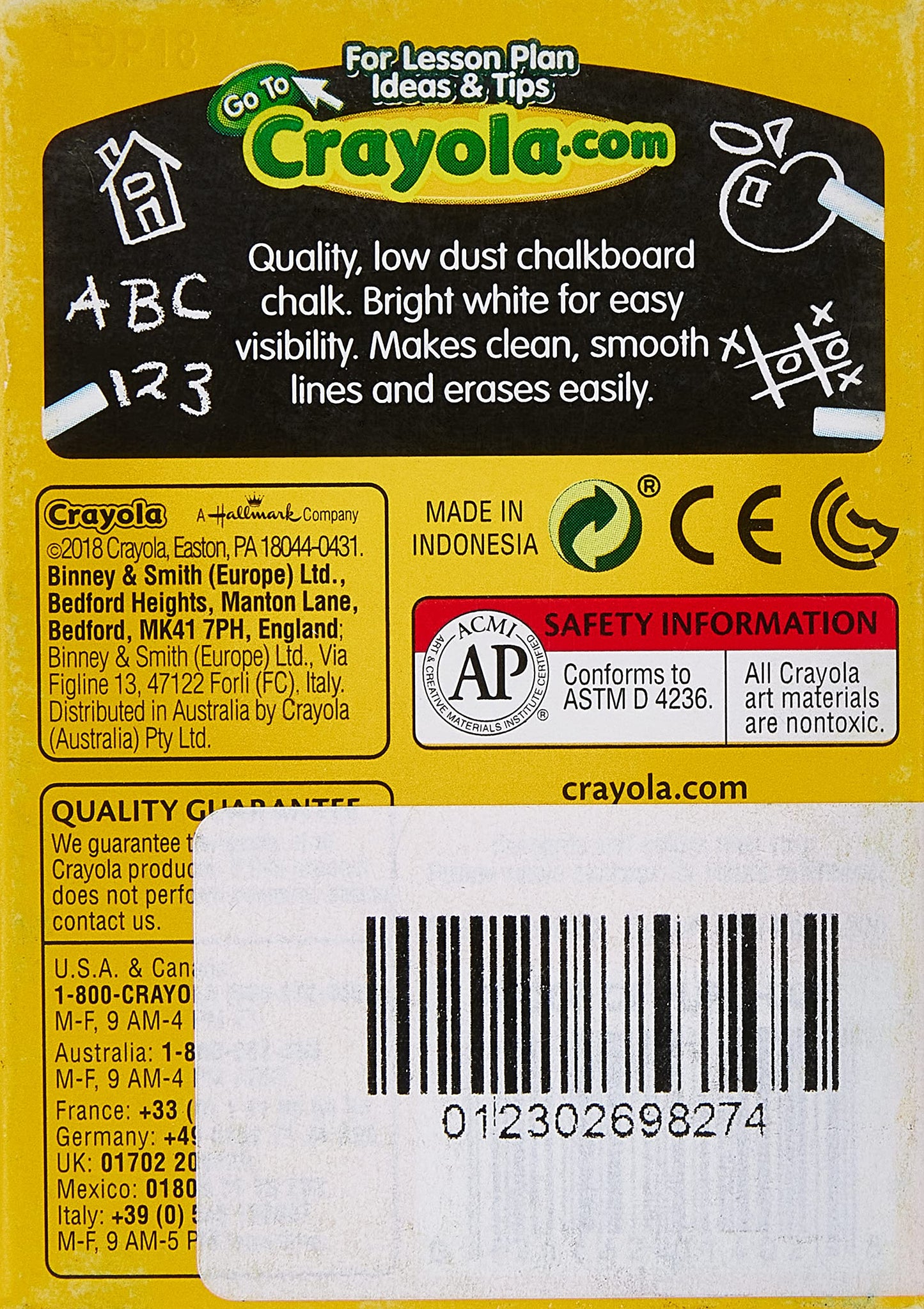 Crayola Chalk 12 Count - White, Model 50-1402, Perfect for Art Projects and Outdoor Fun