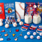 DMIGHT Baseball Party Favors Set, 132PCS Goodie Bags, Stickers, Keychains, Blue and Red, Model BASEBALL W2, Birthday Decorations