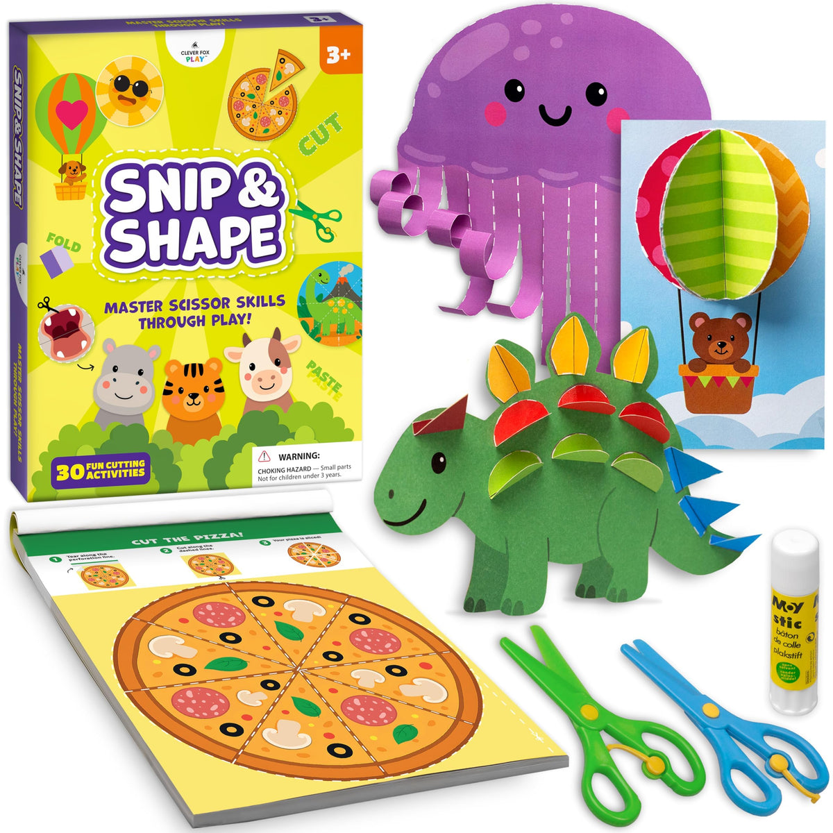 Snip & Shape Scissor Skills Activity Book with Toddler & Kids Scissors 35