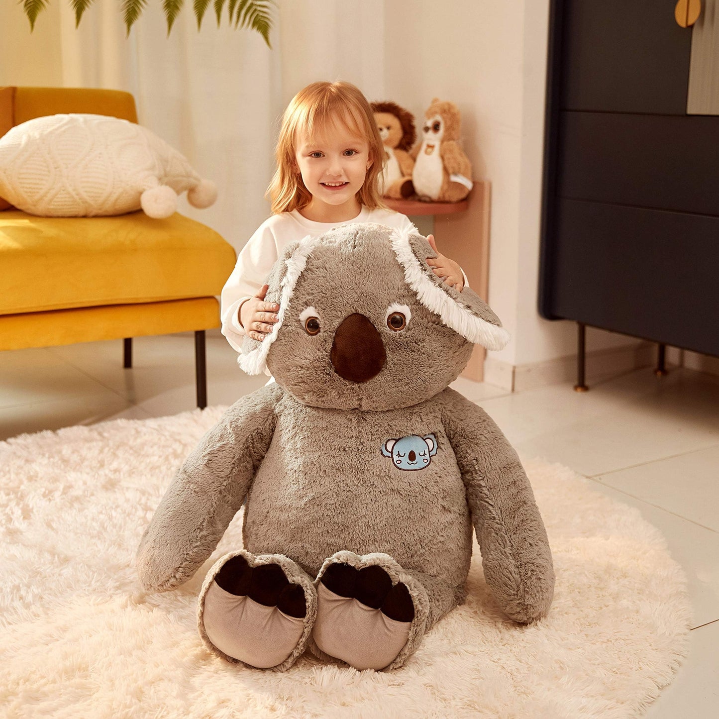 Ikasa Large Koala Stuffed Animal Giant Soft Plush Toy,Cute Huge Jumbo Kawaii Fluffy Plushy Big Size Fat Plushie,Gifts For Kids (Gray, 30 Inches)