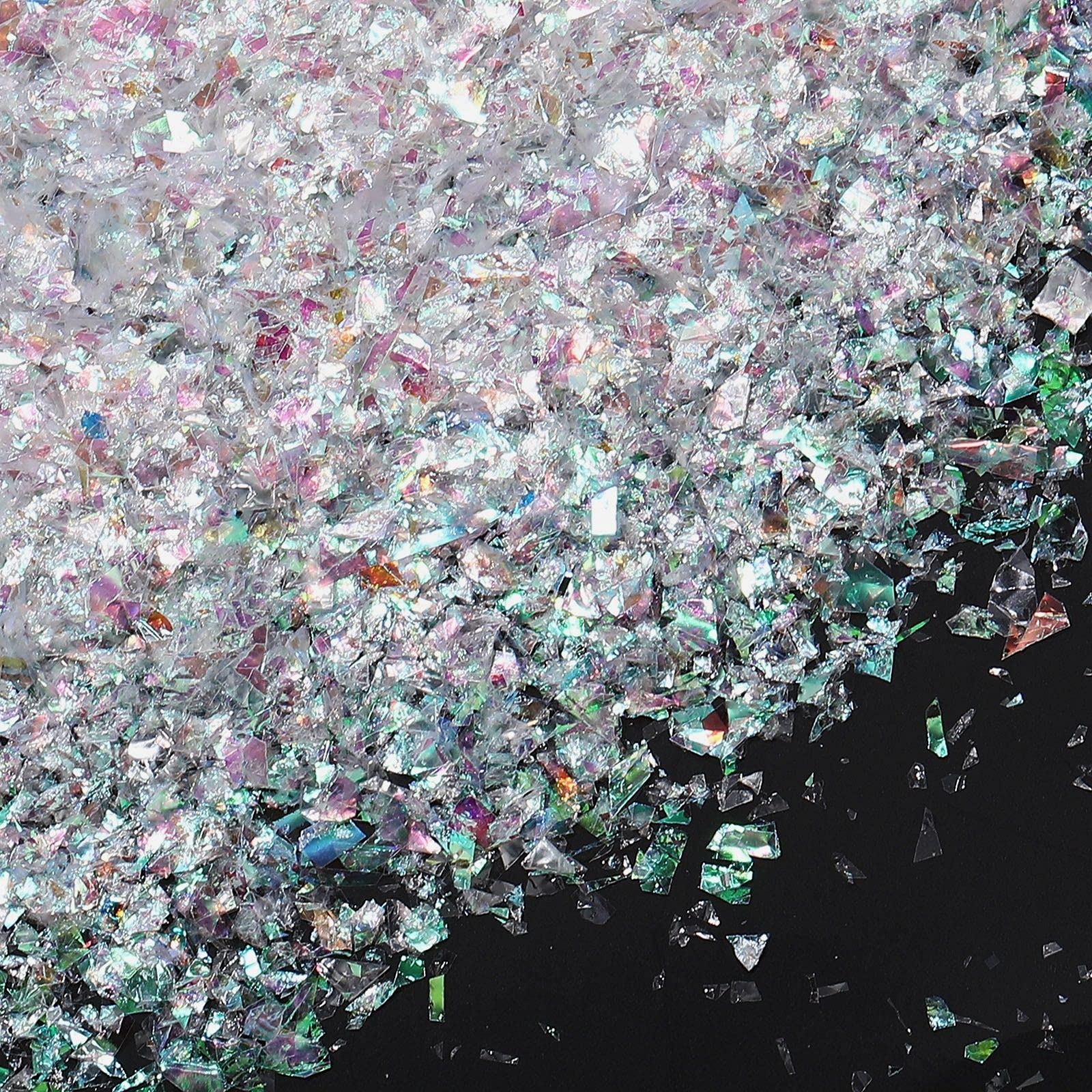 Containlol Sparkle Holographic Confetti Iridescent Confetti Winter Radium Color Metallic Foil Confetti Bag for New Years Disco P