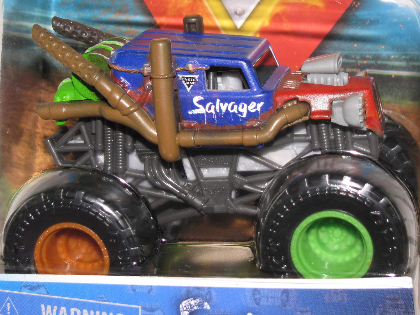 Monster Jam, Official Salvager Truck, Die-Cast Vehicle, Wreckless Trucks Series, 1:64 Scale