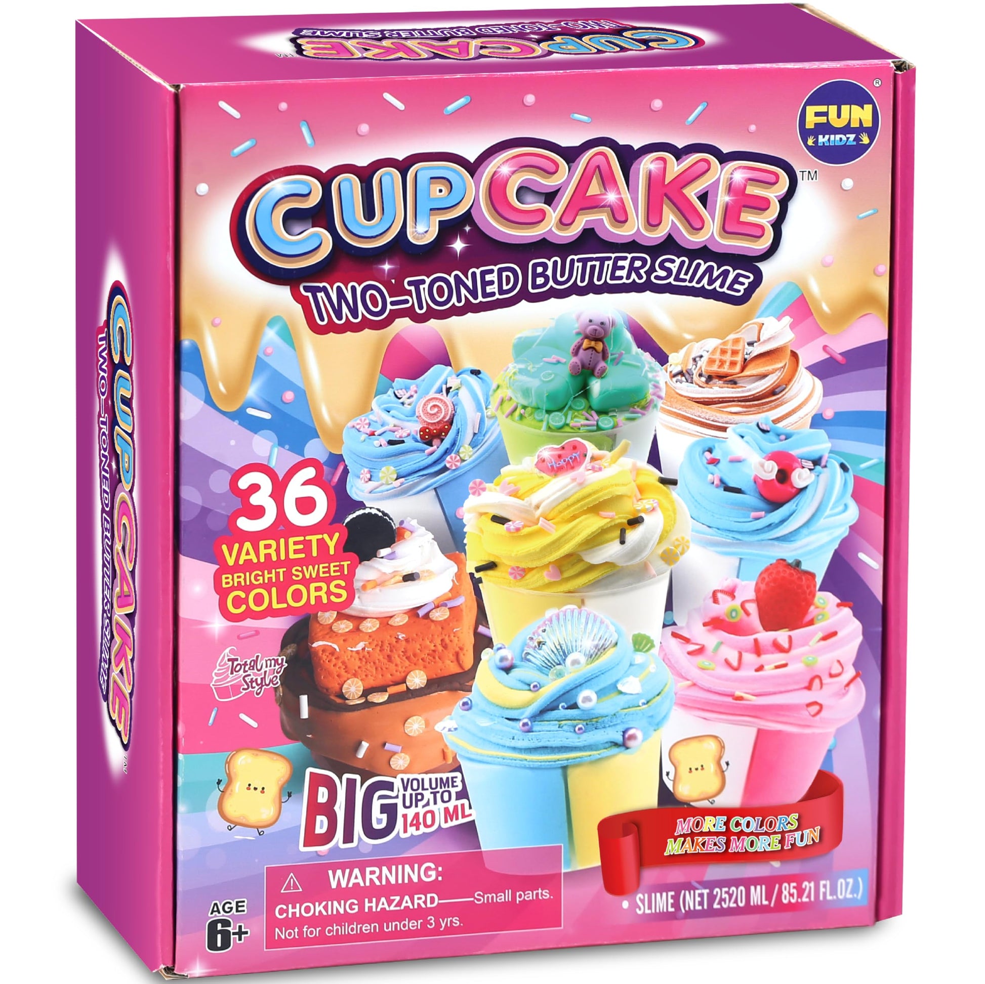 36 Big Cupcake Butter Slime Packs for Girls  FunKidz Two Toned Butter Slime Kit for Kids Party Favors Premade Bulk Slime Toys