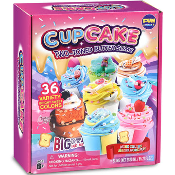 36 Big Cupcake Butter Slime Packs for Girls  FunKidz Two Toned Butter Slime Kit for Kids Party Favors Premade Bulk Slime Toys