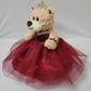 Kinnex Collections Since 1997 12'' Quince Anos Last Doll Teddy Bear With Dress (Centerpiece) ~ Arc09832-7 (Burgundy)