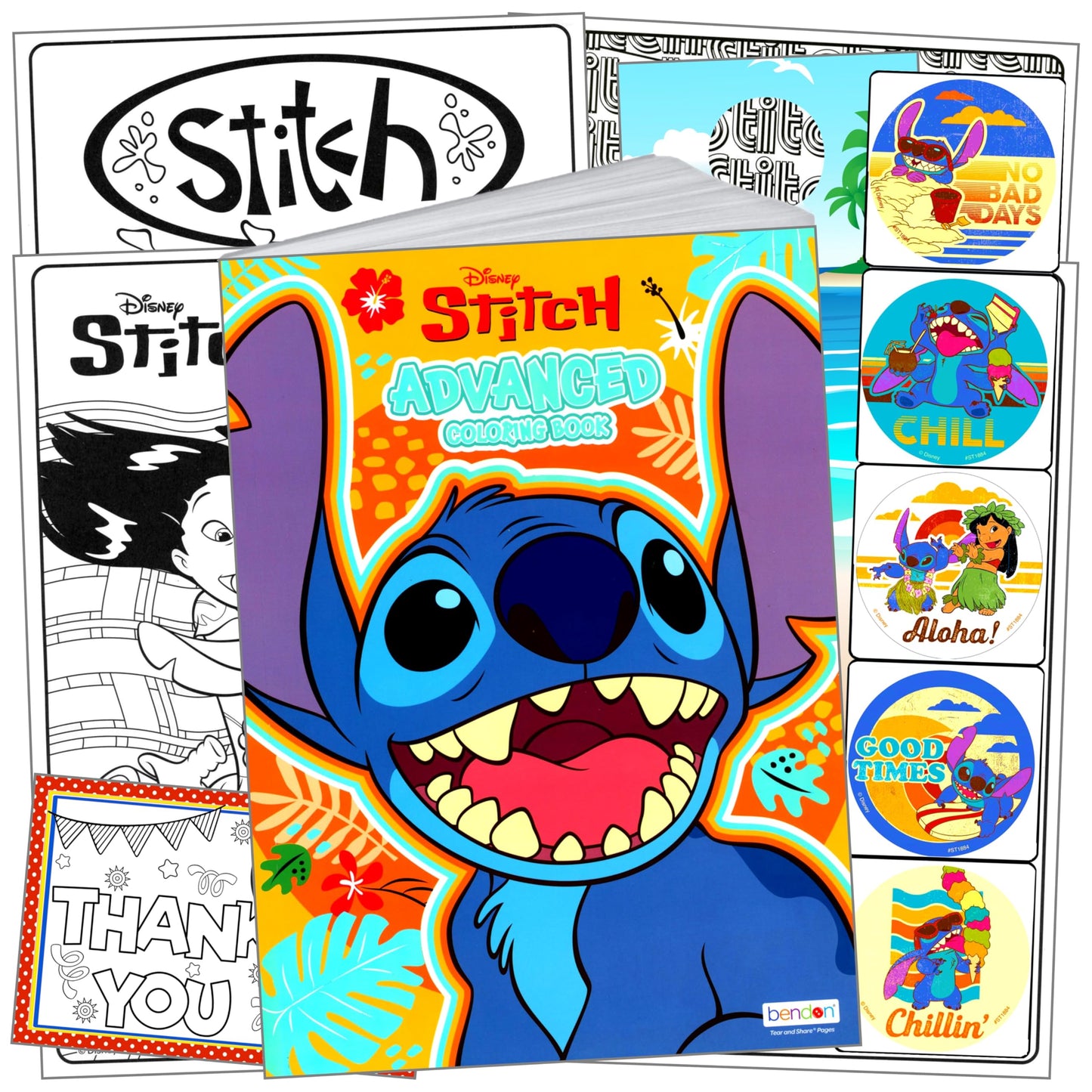 Lilo & Stitch Advanced Coloring Book with Stickers Bundle Includes Stitch Coloring Book, Sticker Set, and More