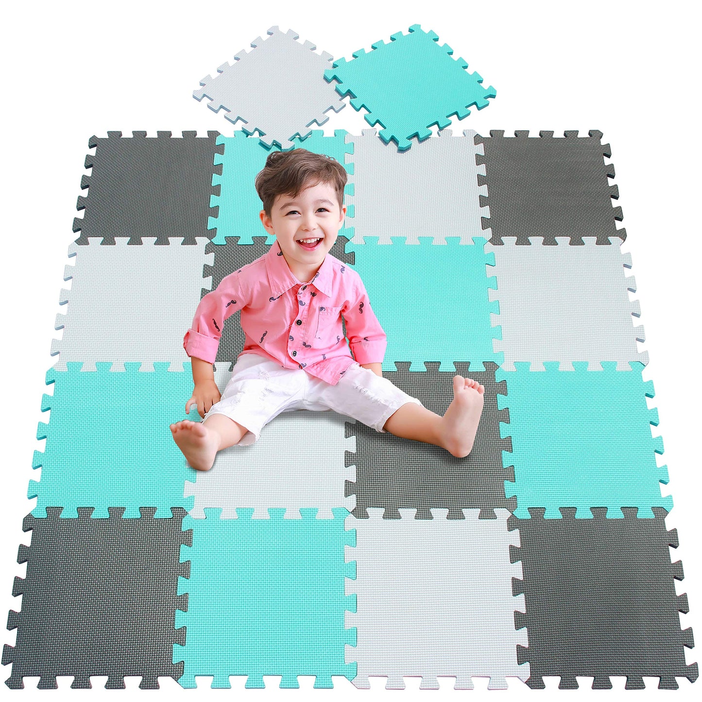 meiqicool Baby Play Mats for Kids and Toddlers Puzzle Mat Baby Tummy Time Play Mat Interlocking Crawling EVA Foam Mat 18 Tiles for Gym  Nursery  Playroom AHL