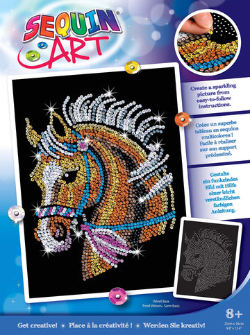 Sequin Art Blue Horse, Sparkling Arts and Crafts Kit; Creative Crafts for Adults and Kids