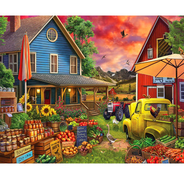 White Mountain 1000 Piece Puzzle Summer Vintage Jigsaw Puzzles for Family and Adults - Honey Farm