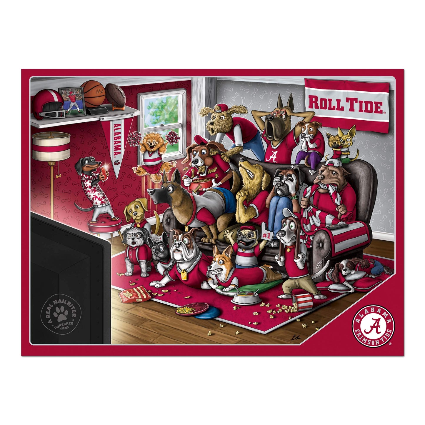 Youthefan Ncaa Alabama Crimson Tide Purebred Fans 500Pc Puzzle - A Real Nailbiter