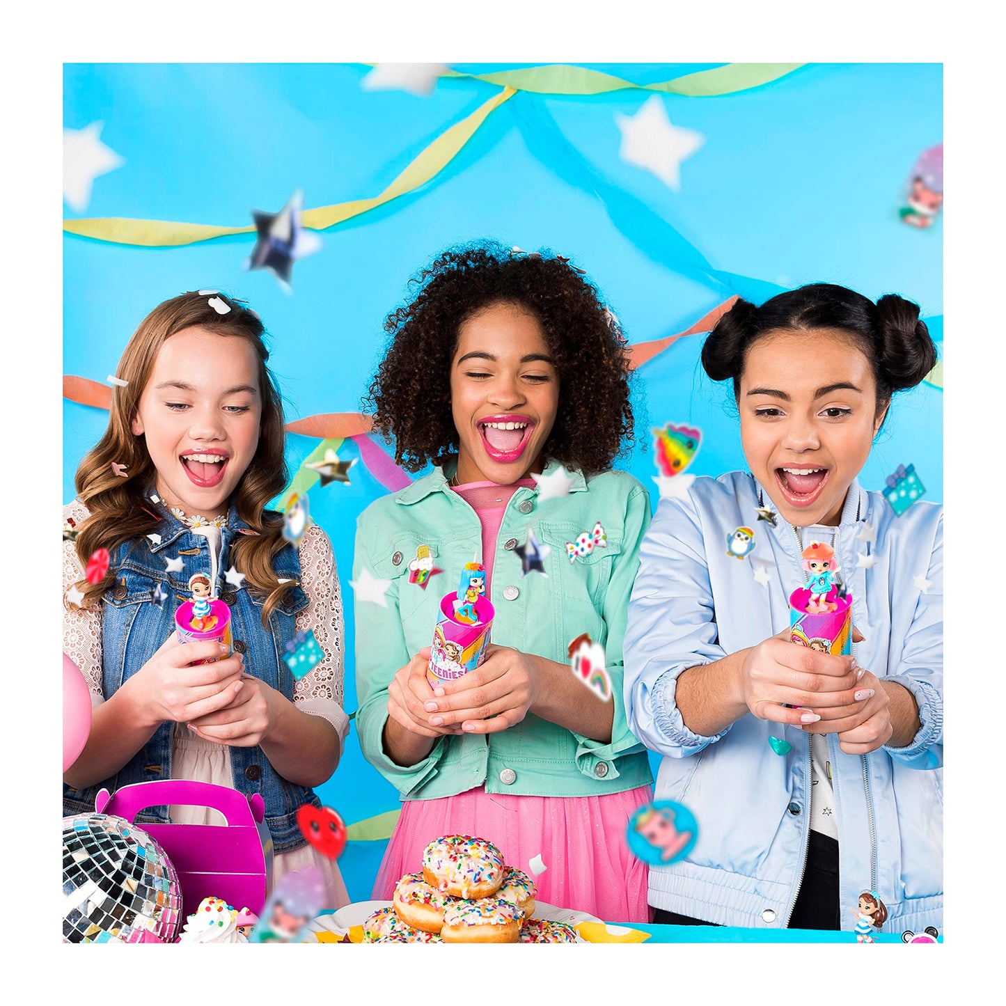 Party Popteenies - Party Pack - 6 Surprise Popper Bundle With Confetti, Collectible Mini Dolls And Accessories, For Ages 4 And U