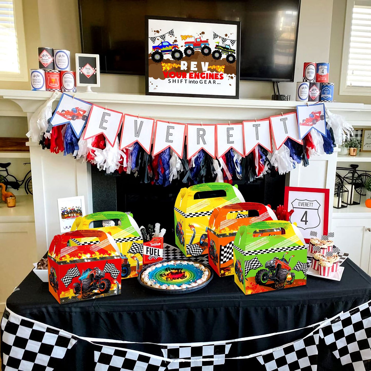 Roaring Good Time 12 PCS Monster Trucks Party Favor Boxes Monster Trucks Party Supplies Monster Trucks Party Favors Monster Truc