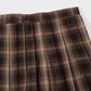 Womens Short Pleated Plaid Costumes Skirt(Dark Brown Mixed White,4Xl)