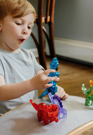 Magna-Tiles Dinos 5-Piece Magnetic Construction Set, The Original Magnetic Building Brand