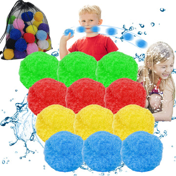 60Pcs Reusable Water Balloons, Water Balloons.Cotton Water Balls, Water Splash Balls, Water Balloon Game, Water Balloons For Kid
