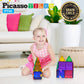 Picassotiles Educational Set Magnetic Building Tiles With Unique Shapes & Clear Box Tile 3D Magnet Construction Block Different