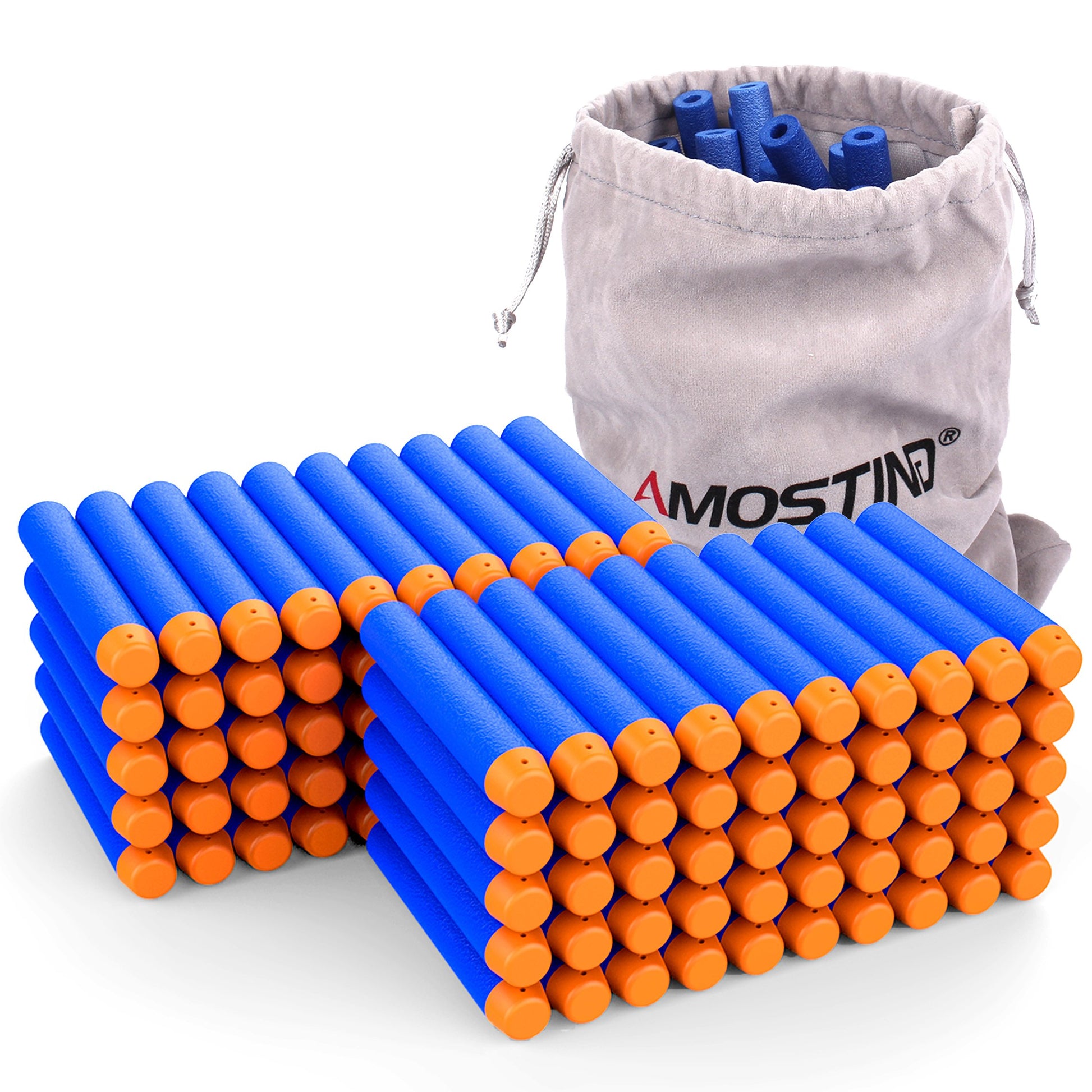 Amosting Refill Darts 100Pcs Bullets Ammo Pack Compatible For Nerf N-Strike Elite 2.0 Series Dinosquad – Work With All Elite Blasters Blue