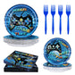 Lmjunzz Video Game Party Supplies 120 Pcs Set - Plates, Napkins, Forks, Perfect For Boys Birthday, Baby Shower, Serves 30