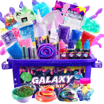Mini Galaxy Slime Kit For Girls 6-12 Years Old, Glimmer Crunchy Slime, Foam Slime,Butter Slime, Stress Relief Toys, Party Favors