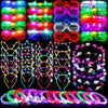 ADXCO 60 Pieces Glow in the Dark Party Supplies Neon Party Favor LED Light Up Party Favors with Flashing Glasses Flower Headband