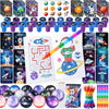 BenLouis 168Pcs Outer Space Themed Party Favors Space Alien Coloring Books Crayons Sticker Stampers Set Bulk Classroom Prizes fo